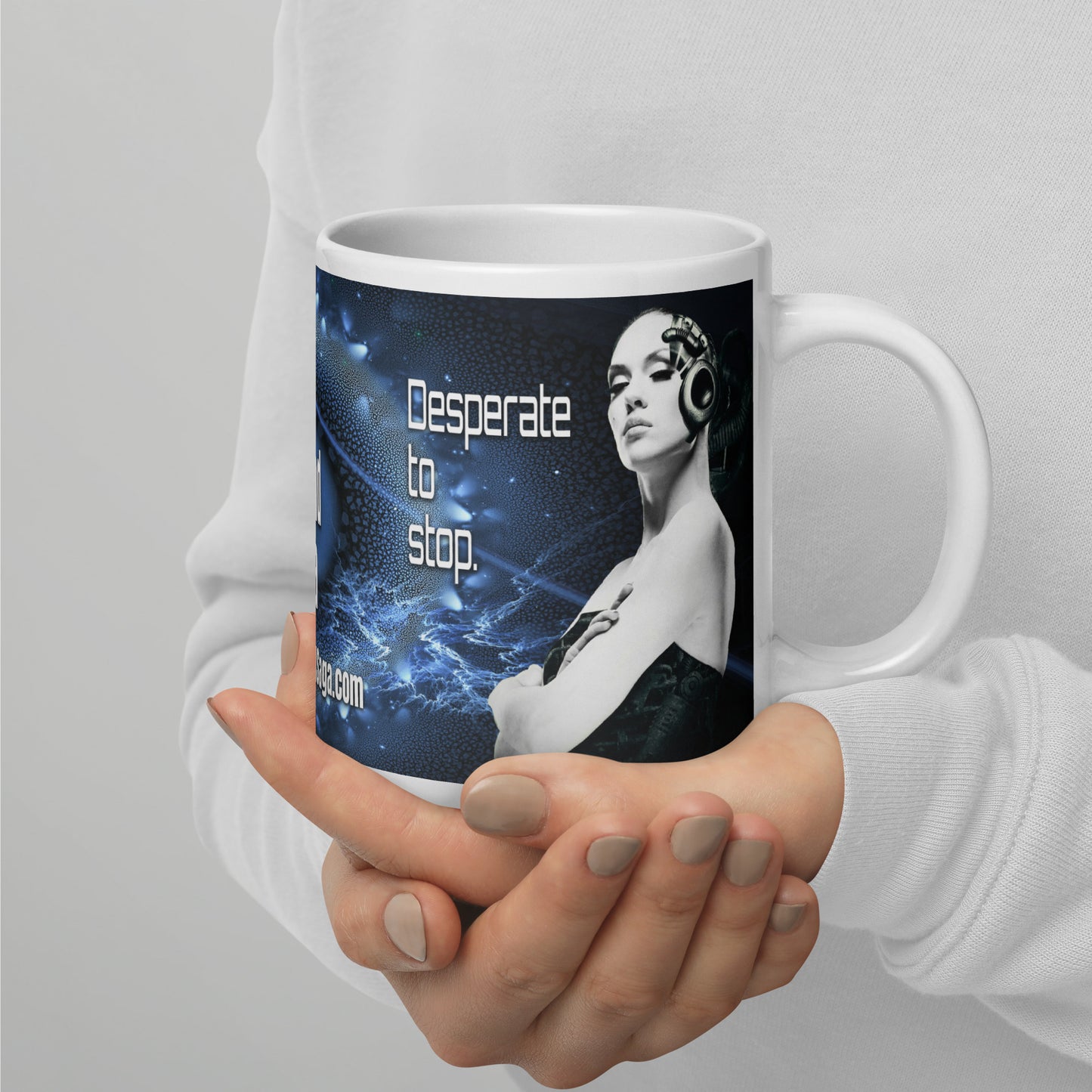 TBS White glossy mug